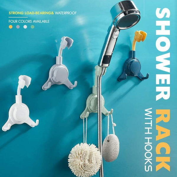 StickyHead™ - 360° Shower Head Holder + Hooks